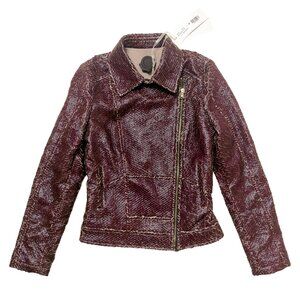 Van Caloen Distressed Leather Biker Jacket